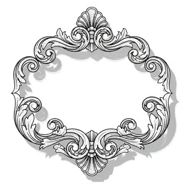 Ornate Vintage Oval Frame with Scrollwork and Leaf Motifs.