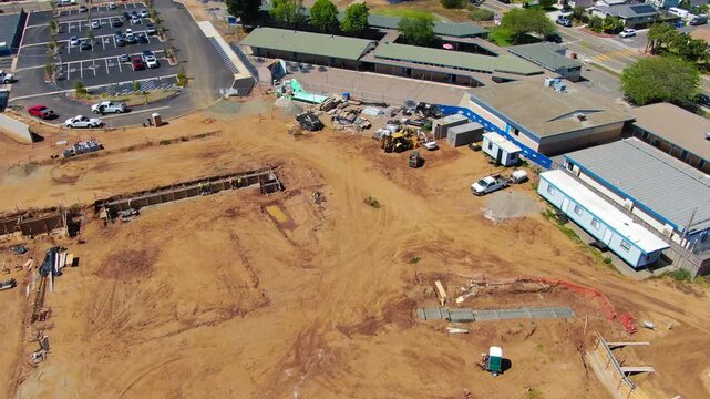 Aerial Drone View of Surfside Educational Academy Campus Construction in Oceanside CA