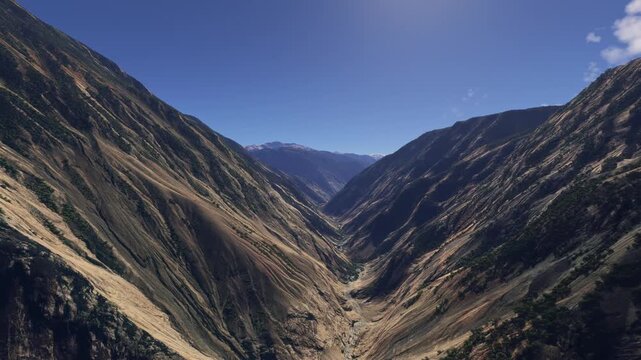 Aerial drone view of Colca Canyon. Peru