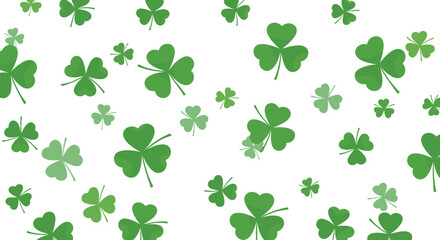 Fototapeta premium Green Shamrock Clover Pattern Background for Saint Patrick's Day Celebration, Irish Festival, Holiday Card, and Festive Decoration Designs