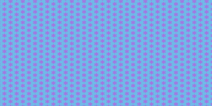 Seamless light blue pattern featuring purple flowers with retro scanline resistor effect texture.