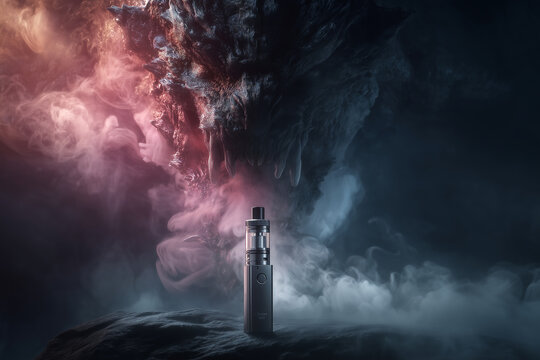 Dramatic conceptual image showing the deadly danger of tobacco. Smoking leads to death and serious health problems. Dark and moody tone.