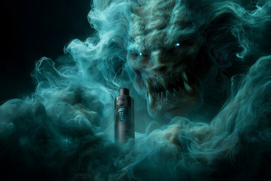 Dramatic conceptual image showing the deadly danger of tobacco. Smoking leads to death and serious health problems. Dark and moody tone.