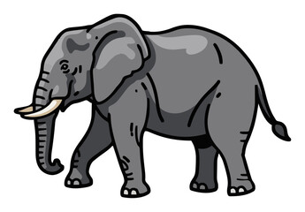 Fototapeta premium African elephant jumping side view vector illustrati.... Generative AI