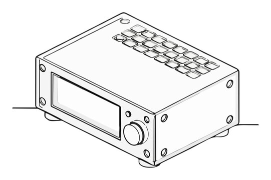 Home theater receiver isometric line art vector icon.... Generative AI