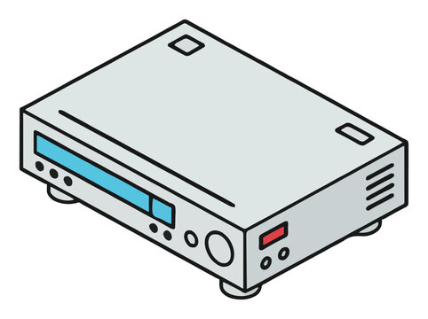 Modern blu-ray player isometric hardware vector illu.... Generative AI