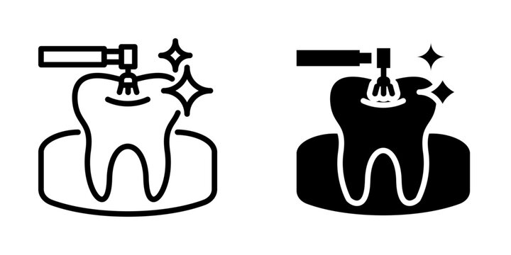 Dental cleaning icon, element icon for design branding, print, and digital media