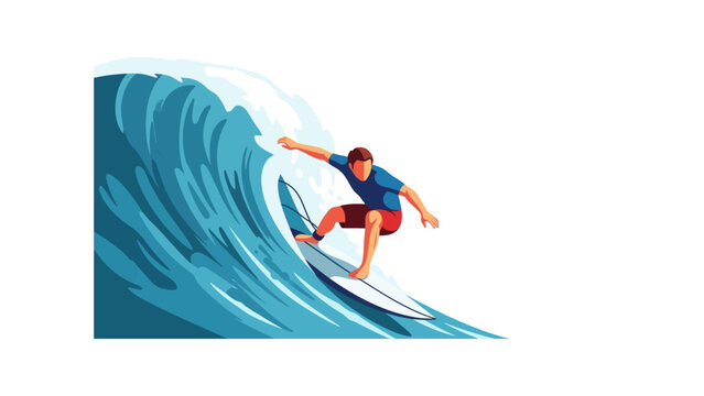 Man surfing on a wave board.