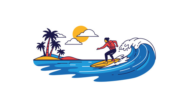 Man surfing on a wave board.