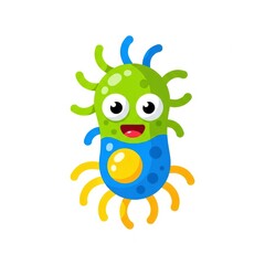 Fototapeta premium Germ and bacteria vector illustration isolated on white background. Microorganism concept suitable for healthcare, hygiene, medical, and science themes.