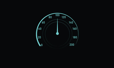 Fototapeta premium Futuristic car dashboard speedometer and fuel panel interface. Designed with clean layout, precise indicators, and futuristic automotive instrument panel style.
