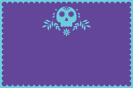 Decorative Mexican frame template with colorful borders, perfect for festive invitations and cultural designs