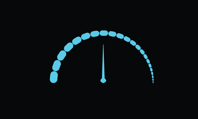 Futuristic car fuel indicator display featuring semi-circular gauge, precise markings, and centered needle for UI or dashboard use. © uazzal