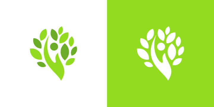 Dual meaning logo combining people and care elements, symbolizing compassion, support, trust, community well-being, and a human-centered approach to helping and nurturing others.