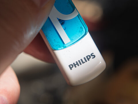 Philips USB Flash Drive in Close-up View