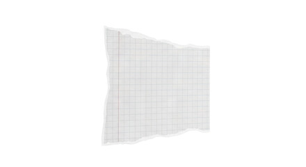 Fototapeta premium Torn graph paper with red margin line