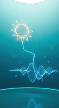 OTEC Ocean Thermal Energy Conversion Concept: Holographic Sun and Wave Projections in Futuristic Space