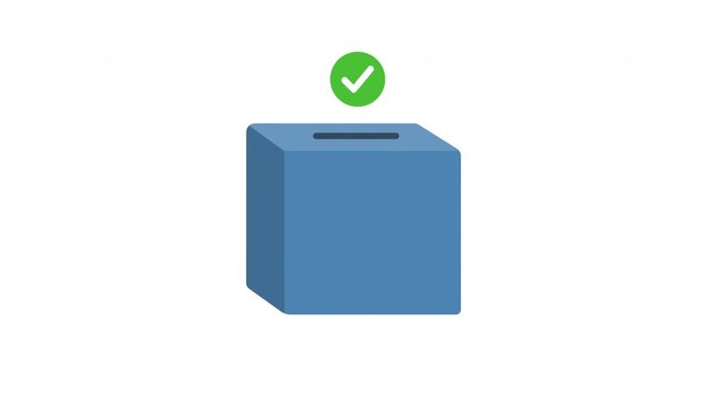 ballot box animated icon, election, democracy
