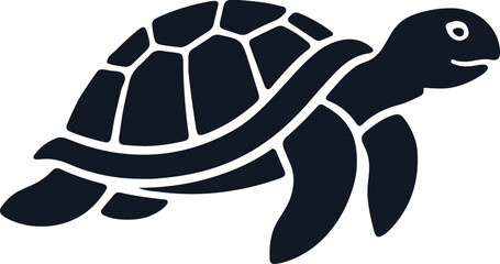 Black turtle icon swimming right © Sadhin