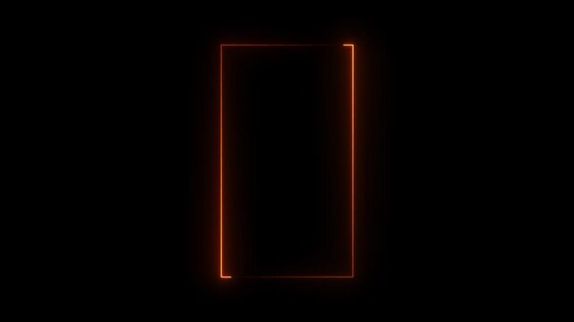 live streaming neon text frame animation. Square rectangle picture frame icon animation border frame shape rotating display screen.