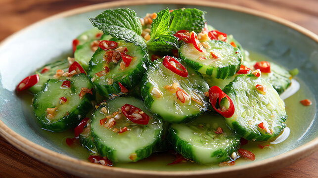 Spicy Cucumber Salad with Mint