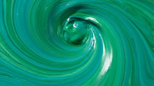 Abstract swirling green and blue liquid vortex pattern