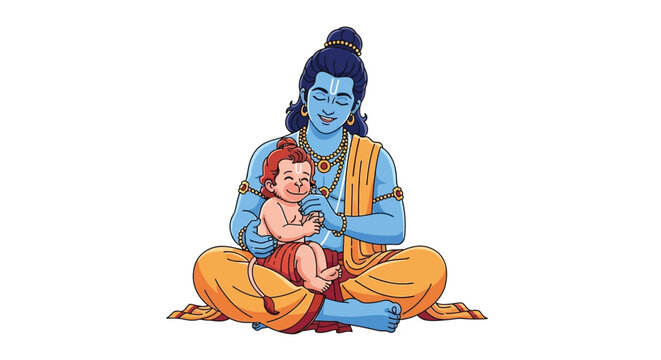 Hanuman playing a sitar a vibrant depiction of the hindu deity