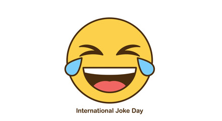 Obraz premium Laughing Emoji with Tears - International Joke Day Celebration