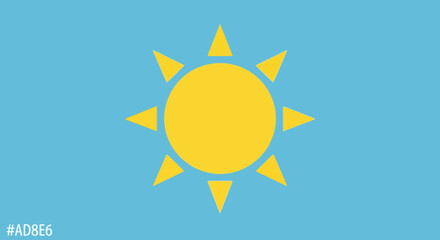 Fototapeta premium Stylized Sun Icon on Blue Sky Background