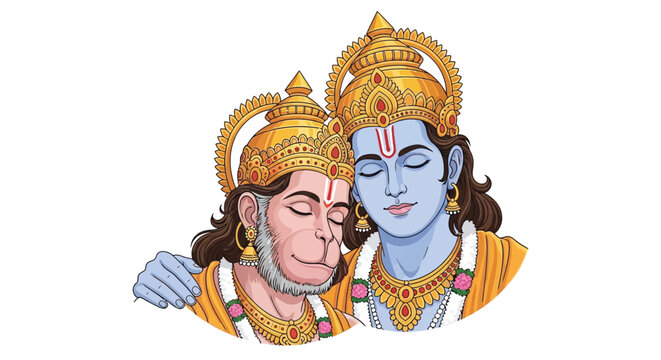 Hanuman playing a veena a divine monkey god from hindu mythology