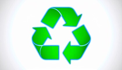 Obraz premium Green recycling symbol logo icon.