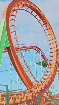 Vertical View of Empty Roller Coaster Loop