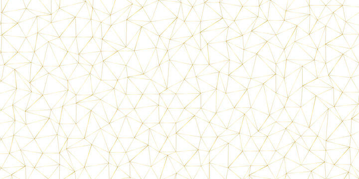 Abstract of simple golden line triangle pattern geometric background. Seamless geometric polygonal repeatable pattern swatch background, Trendy design vector background for web backdrop orpaper print.