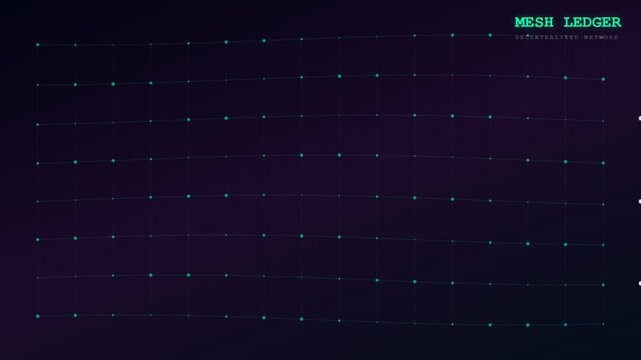 Abstract digital visualization of a dynamic blockchain finance ledger displaying interconnected glowing data points within a decentralized network structure, evoking futuristic technology