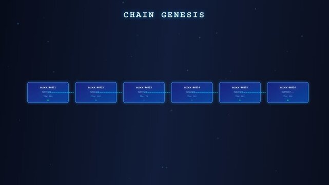 A futuristic visualization of a blockchain finance ledger evolving dynamically as digital blocks connect across a dark deep space void for modern financial security concepts