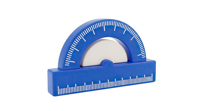 Blue Protractor with White Markings