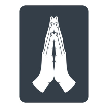Praying hands together in a gesture of hope and supplication icon