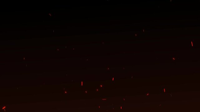 Fire sparks realistic rising up vertical orientation black background glowing embers particles perfect for cinematic visual effects.