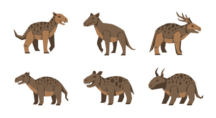 Obraz premium Brown animals with horns standing still.