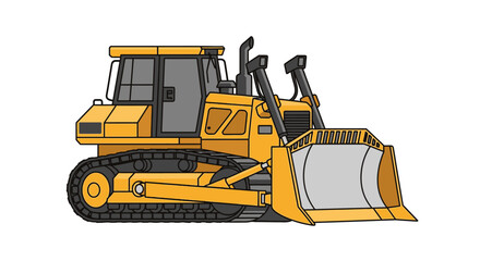 Obraz premium Bulldozer Construction Equipment Heavy Machinery.