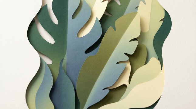 Paper Monstera Leaves Creative Concept