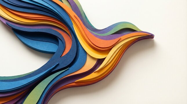 Colorful Paper Bird Art Creative Design