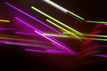 Obraz premium Abstract colorful glowing light wave motion background loop with energy and neon laser lines in space style design