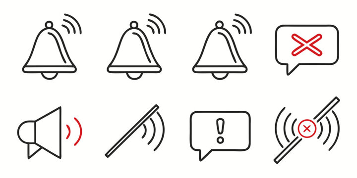 Notification and alert line set bell line warning message