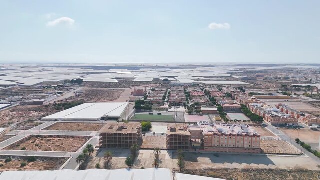 industry town drone landscape greenhouse agriculture plastic sea urban city - Andalusia, Spain - 2025