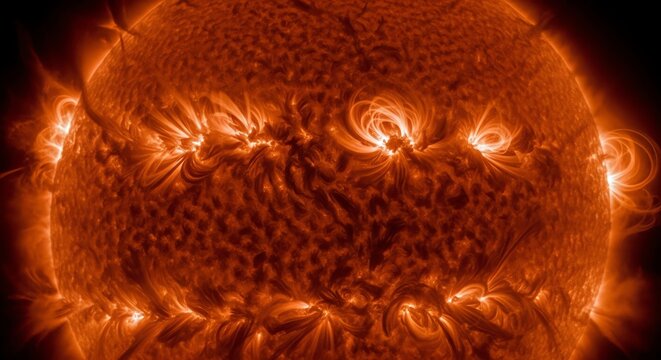 Solar flares and magnetic field lines on the sun