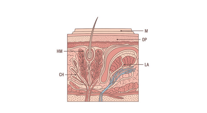 Anatomy of human skin layers.