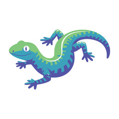 Fototapeta premium Colorful Lizard Icon Representing Wildlife and Reptile Species in a Vibrant Modern Art Style