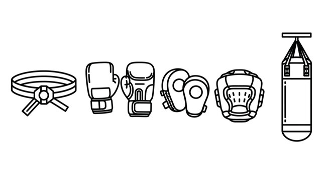 Scuba diving equipment set collection.
