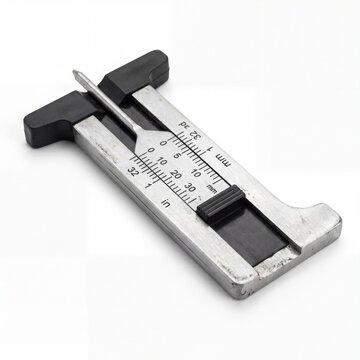 Tire Tread Depth Gauge Precision Automotive Tool for Safer Driving on White Background